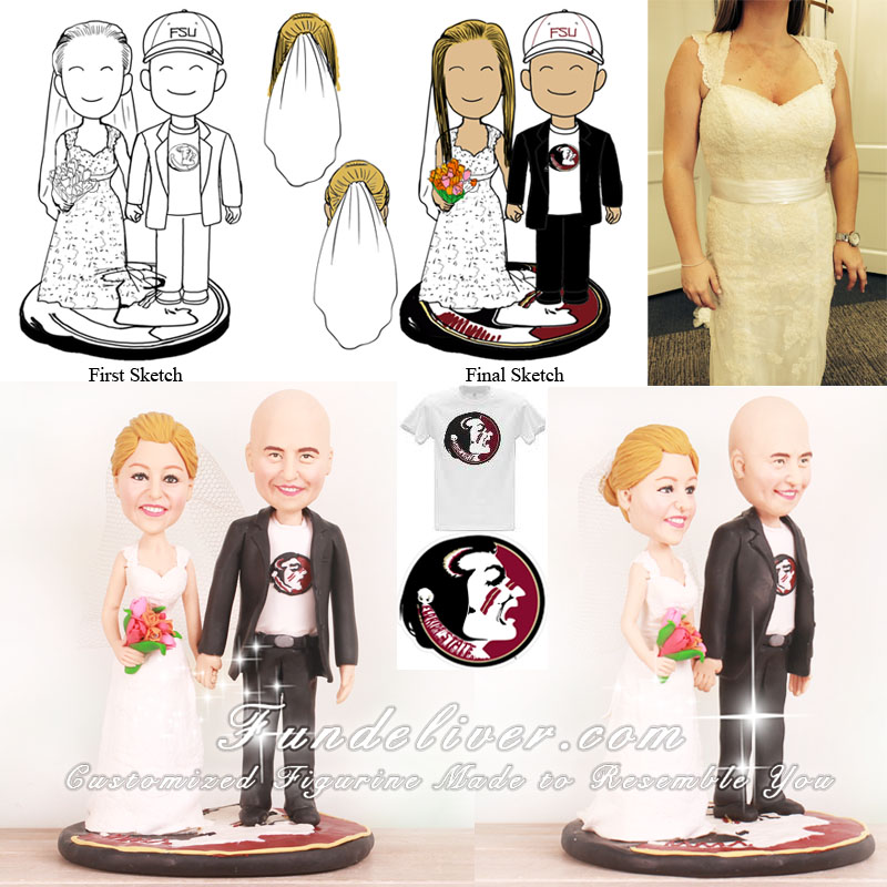 Florida State Seminoles Football Wedding Cake Toppers